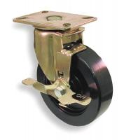 5UX89 Swivel Plate Cstr w/Brke, 375 lb, 4 In Dia