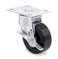 5UX94 Swivel Plate Cstr w/Brke, 450 lb, 6 In Dia