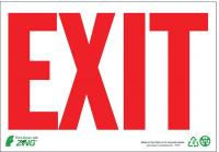 5VUN2 Exit Sign, 7 x 10In, R/WHT, Exit, ENG, Text