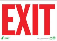 12R149 Exit Sign, 7 x 10In, R/WHT, Recycled AL, ENG