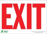 5VUN5 Exit Sign, 10 x 14In, R/WHT, Exit, ENG, Text