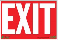 5VUN6 Exit Sign, 7 x 10In, WHT/R, Exit, ENG, Text