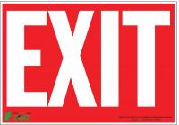 5VUN7 Exit Sign, 7 x 10In, WHT/R, Exit, ENG, Text