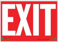 5VUN8 Exit Sign, 10 x 14In, WHT/R, Exit, ENG, Text
