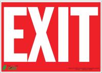 5VUN9 Exit Sign, 10 x 14In, WHT/R, Exit, ENG, Text