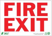 5VUP0 Fire Exit Sign, 7 x 10In, R/WHT, Fire Exit