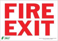 5VUP3 Fire Exit Sign, 10 x 14In, R/WHT, Fire Exit