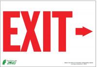 5VUP9 Exit Sign, 7 x 10In, R/WHT, Exit, ENG, SURF