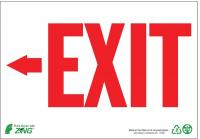 5VUR2 Exit Sign, 7 x 10In, R/WHT, Exit, ENG, SURF