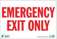 5VUT0 Exit Sign, 7 x 10In, R/WHT, EMER Exit Only