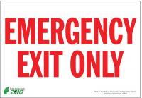5VUT1 Exit Sign, 7 x 10In, R/WHT, EMER Exit Only