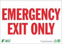 12R156 Exit Sign, 7 x 10In, R/WHT, Recycled AL, ENG