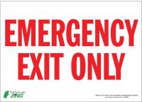 5VUT3 Exit Sign, 10 x 14In, R/WHT, EMER Exit Only