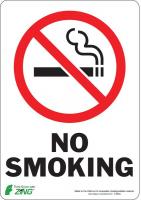 5VUT5 No Smoking Sign, 10 x 7In, R and BK/WHT