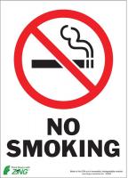 5VUT7 No Smoking Sign, 14 x 10In, R and BK/WHT