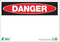 5VUU6 Danger Sign, 7 x 10In, R and BK/WHT, BLK