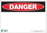 5VUU7 Danger Sign, 7 x 10In, R and BK/WHT, BLK