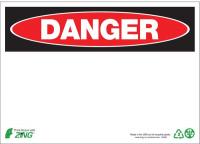 12R160 Danger Sign, 7 x 10In, R and BK/WHT, BLK