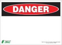 5VUU9 Danger Sign, 10 x 14In, R and BK/WHT, BLK