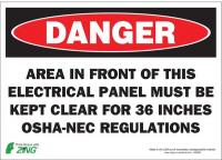 5VUV3 Danger Sign, 10 x 14In, R and BK/WHT, ENG