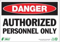 5VUV4 Danger Sign, 7 x 10In, R and BK/WHT, ENG