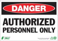 12R162 Danger Sign, 7 x 10In, R and BK/WHT, ENG
