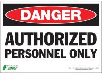 5VUV7 Danger Sign, 10 x 14In, R and BK/WHT, ENG