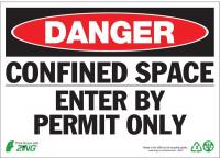 5VUW0 Danger Sign, 10 x 14In, R and BK/WHT, ENG