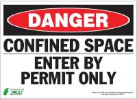 5VUW1 Danger Sign, 10 x 14In, R and BK/WHT, ENG