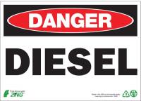 12R164 Danger Sign, 7 x 10In, R and BK/WHT, DSL
