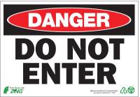 5VUW6 Danger Sign, 7 x 10In, R and BK/WHT, ENG