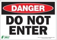 5VUW7 Danger Sign, 7 x 10In, R and BK/WHT, ENG