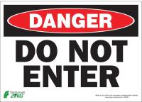 5VUW9 Danger Sign, 10 x 14In, R and BK/WHT, ENG