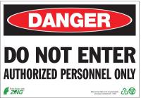 5VUX0 Danger Sign, 7 x 10In, R and BK/WHT, ENG