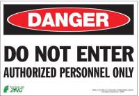 5VUX1 Danger Sign, 7 x 10In, R and BK/WHT, ENG