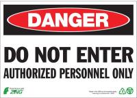 12R166 Danger Sign, 7 x 10In, R and BK/WHT, ENG