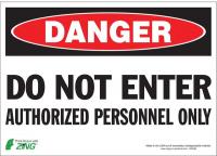 5VUX3 Danger Sign, 10 x 14In, R and BK/WHT, ENG