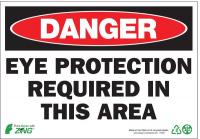 5VUY2 Danger Sign, 7 x 10In, R and BK/WHT, ENG