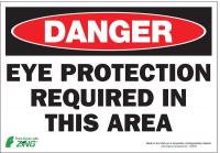 5VUY3 Danger Sign, 7 x 10In, R and BK/WHT, ENG