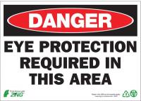 12R169 Danger Sign, 7 x 10In, R and BK/WHT, ENG