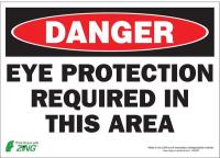 5VUY5 Danger Sign, 10 x 14In, R and BK/WHT, ENG