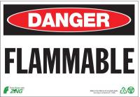 5VUY6 Danger Sign, 7 x 10In, R and BK/WHT, FLMB