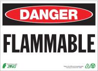 12R170 Danger Sign, 7 x 10In, R and BK/WHT, FLMB