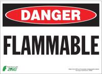 5VUY9 Danger Sign, 10 x 14In, R and BK/WHT, FLMB