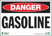 5VUZ8 Danger Sign, 7 x 10In, R and BK/WHT, GAS