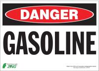 5VXA1 Danger Sign, Gasoline, 10 x 14In, Self Adh