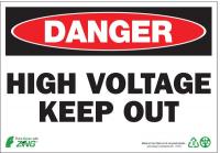 5VXC0 Danger Sign, 7 x 10In, R and BK/WHT, ENG, HV