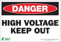 5VXC1 Danger Sign, 7 x 10In, R and BK/WHT, ENG, HV