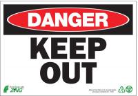 5VXC8 Danger Sign, 7 x 10In, R and BK/WHT, ENG