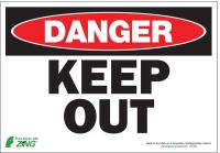 5VXC9 Danger Sign, 7 x 10In, R and BK/WHT, ENG